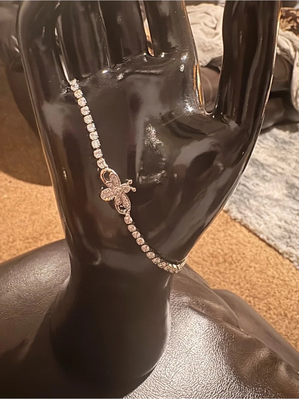 Elegant Gold Butterfly Tennis Bracelet with Clear Stones - Women Jewelry